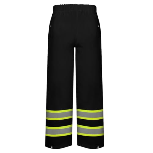 Image of TCCFCCT Hi Vis Rain Pants for Men with Back Fabric, Black, S-M