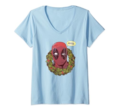 T-shirt col en V Deadpool Marvel femme pour un look de Noël original
