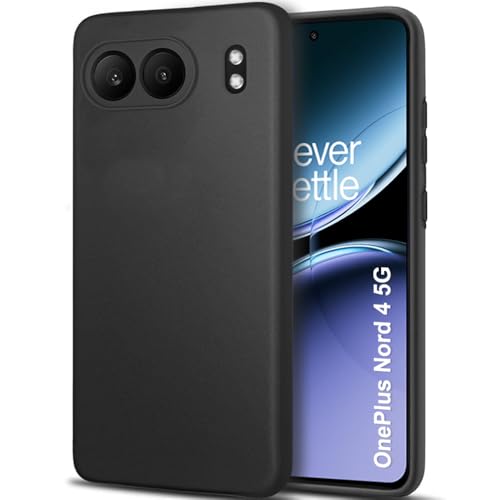 Image of TheGiftKart Sleek Back Cover Case for OnePlus Nord 4 5G | Slim Fit Protective Design | Ultra Matte Finish | Camera Protection Bump | Soft Silicon Back Cover Case for OnePlus Nord 4 (Silicone, Black)