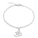 925 Sterling Silver Yoga Om, Ohm, Aum, Sanskrit Charm Bracelet