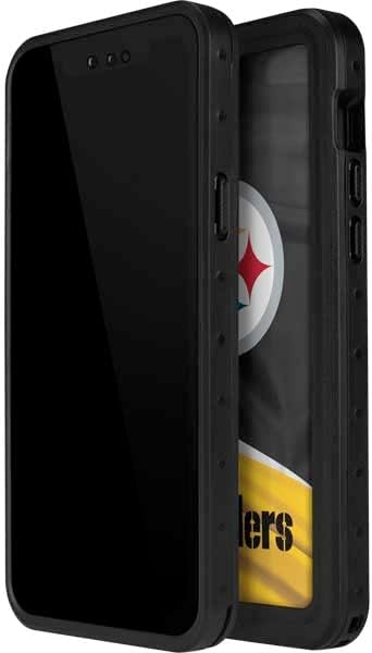Skinit Waterproof Phone Case Compatible with iPhone 14 Pro - Officially Licensed NFL Pittsburgh Steelers Design