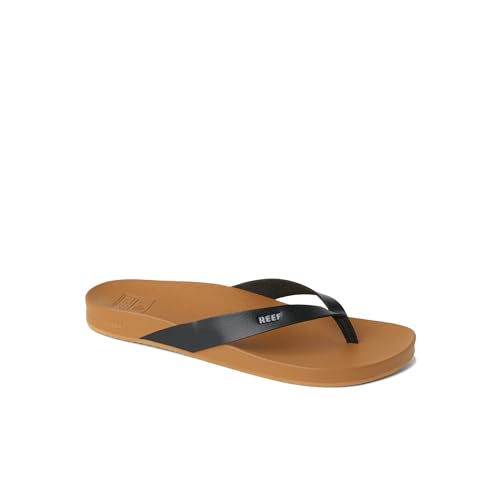 Reef Cushion Court Womens Flip Flop, Molded Cushion Footbed, Arch Support, Black/Natural, 9.5 by REEF - Used condition - Image 7