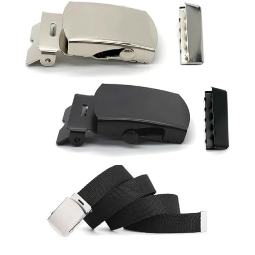 JOYOLA 2 Pièces Boucle de Ceinture de Style Militaire Boucle de Ceinture Hommes Boucles de Ceinture Militaire en Métal avec Barre Coulissante, Boucles de Ceinture pour Ceinture de 32mm