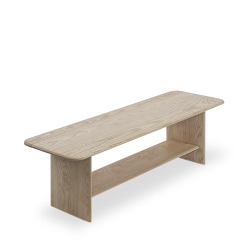 Banco de madera minimalista para recibidor y comedor moderno de 130cm 2