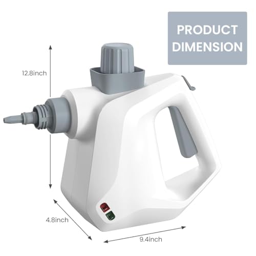 Image of Portable Steam Cleaner Machine with Fast Heating Technology, Chemical Free Deep Cleaning Steamer for Bathroom, Kitchen, Sofa, Curtains, Carpets & Hard Floor Surfaces (White)