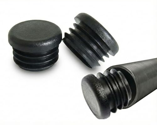 OGC (10 Pack) - 1 Inch OD Round Black for Plastic Plugs by Cap Cover Tube Durable Chair Glide Insert Finishing Plug