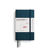 LEUCHTTURM1917 370640 weekkalender & notitieboek 2025, Composition B5 hardcover - 12-maanden-planner, gelinieerd - Port Red, Engels