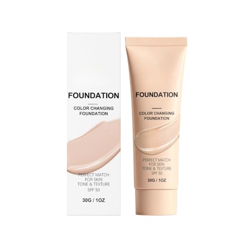Image of Colour Changing Foundation SPF 50 for Mature Skin -Skin Tint Base with Intelligent Colour Correcting, Medium Buildable Coverage, Lightweight Natural Finish for Daily Makeup