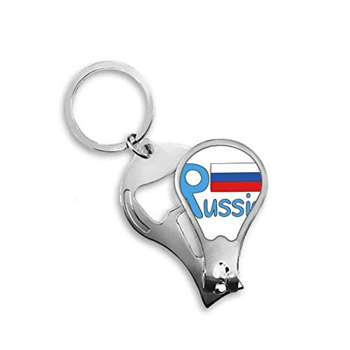 Coupe-ongles motif drapeau Russie en acier avec mini lime intégrée