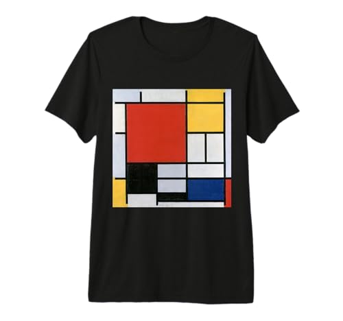 Composición artística con Rojo Amarillo Azul Negro Camiseta Premium