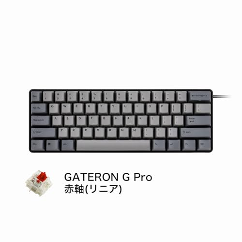 iKBC NEW POKER II 60% コンパクト メカニカルキーボード ANSI 配列 61キー GATERON G PRO 赤軸リニア 【 USB-C接続/Windows Mac両対応/静音構造/ホットスワップ 】 IK-PK2-G/RD