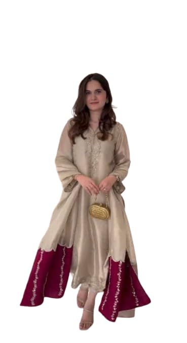 Women's 55 Inch Three Piece Western Outfit, Printed Crepe Silk, Free Size 42, Wedding Dress with Tube Blouse, Inner and Draped Knotted Skirt Multicolour