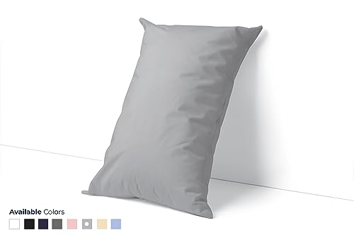 LivinEase Brushed Microfibre Pillow Cases 2 Pack (50 x 75cm), Silver Pillowcases 2 Pack- 100 GSM Soft - Image 2