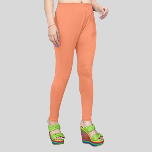 Image of Women's Solid Mid Rise Slim Fit Ankle Length Leggings - Comfortable and Stylish Yoga Pants for Workout, Running and Everyday Wear