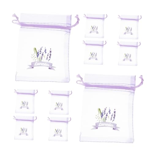 Levemolo Elegant Drawstring Sachet Bags 10pcs Empty Pouches for Dried Herbs Petals Breathable Mesh