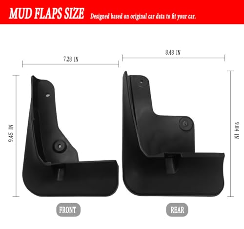 Image of Mud Flaps Mud Guards Fit for 2019-2021 Toyota Avalon XX50, Front & Rear Mud Splash Guards Accessories - 4 Pc, Black