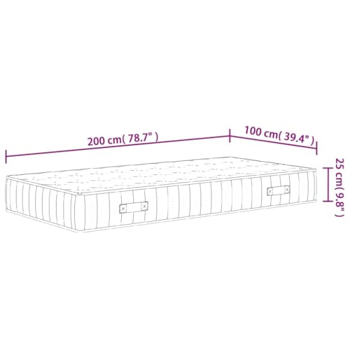 vidaXL Matratze Taschenfederkern, Taschenfederkernmatratze Atmungsaktiv Hautfreundlich, Bettmatratze Härtegrad Mittelfest, Stoffmatratze Federkernmatratze, 100x200cm – Bild 3