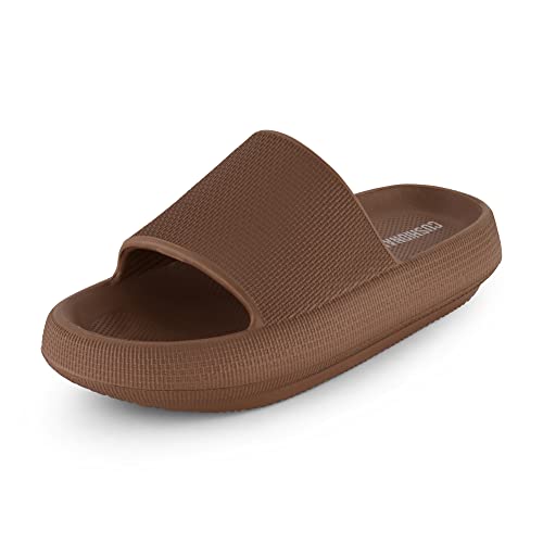 Image of CUSHIONAIRE Women's Feather cloud recovery slide sandals with +Comfort