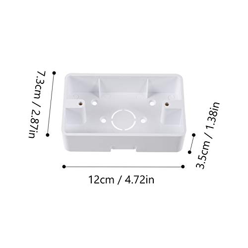 Hemobllo Plastic Switch Outlet Box, 5 Pcs Wall Socket Plate Wall Mounted Electric Junction Box, Surface Mount Backbox Safety Installation Accessory For Home (White) #TOP1
