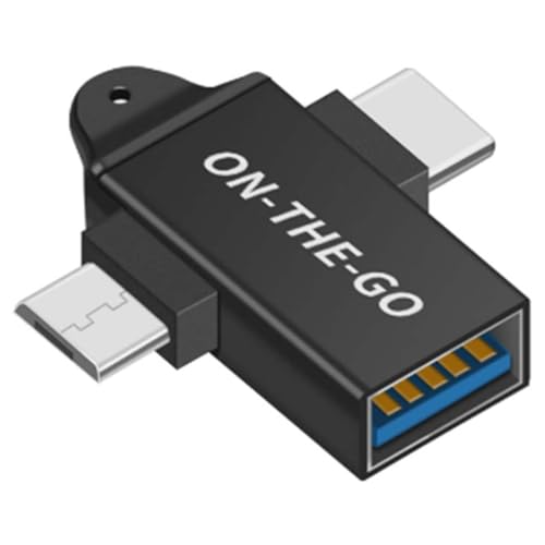 Image of 2-in-1 USB 3.0 OTG Adapter, Micro USB & USB-C Male to USB-A Female Converter, 5Gbps Data Transfer, Type-C to USB for Android, MacBook, iPad Pro, Laptops, Smartphones, Tablets (Pack of 1)
