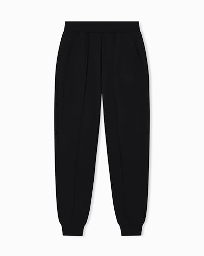 Emporio Armani Pantaloni Donna Iconici Terry con Polsini Nero XL, Nero, XL