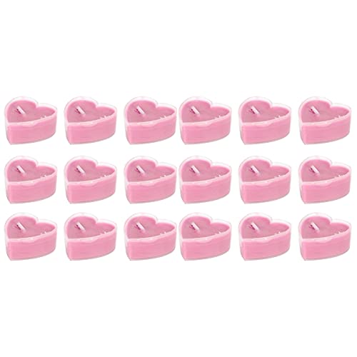 Yuecoom 18PCS Valentine's Day Candles, Heart Shaped Candle Tea Light Candles for Wedding Table Centerpiece Dinner Cake Decor Party Favor