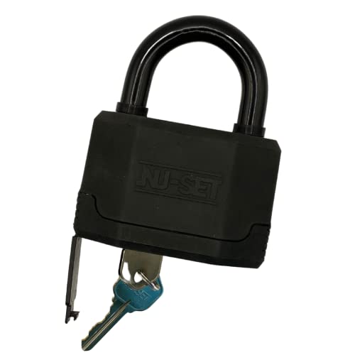 Image of NUSET 3-1 /4 inch 83mm Heavy Duty Keyed Alike Padlocks, Laminated Steel, Vinyl Covered (Pack of 2)