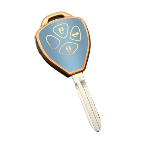 Coque de clé de voiture bicolore pour Toyota Corolla Yaris RAV4 - Boîtier rigide 3 boutons