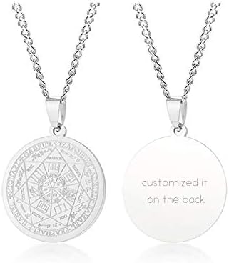 XUANPAI Seals of The Seven Necklaces, Archangels Pendant Choker Statement Necklace for Men Talisman Pendants Amulet Jewellery Gift for Christmas Birthday Party Anniversary