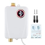 Chauffe-eau électrique instantané 3500 W 220 V avec affichage de la température LCD, 20 à 50 °C, étanche IPX4 pour douche, salle de bain, cuisine