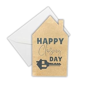 Lashicorn Happy Closing Day Realtor Marketing Cards for Clients | 25pk 4.1×7.25” with Envelopes Kraft Paper Lenders Title Company New Home Gift