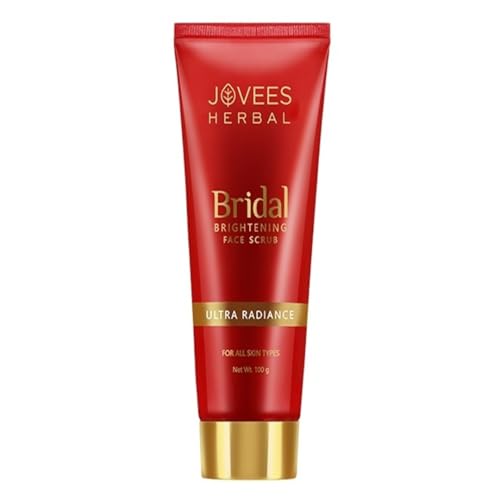 Jovees Herbal Bridal Brightening Face Scrub With Turmeric, Honey & Pearl Millet Flour | Gently Remove Dead Skin | For Ultra Radiance | For All Skin Types 100G
