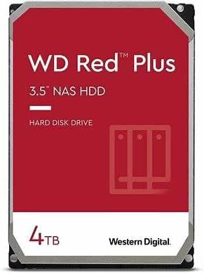 WD Red Plus 4TB NAS Internal Hard Drive 3.5″ – 5400 RPM Class, SATA 6Gb/s, CMR, 128MB Cache