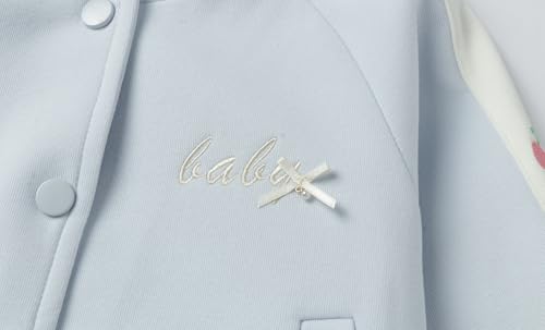 LittleSpring Girls Baseball Jackets with Snap Long Sleeve Cherry Printing Varsity Jacket4