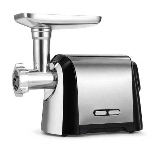 Szlifierka do mięsa 3200W o dużej wytrzymałości, mielec ze stali nierdzewnej z 3 płytami, zestaw kiełbasy i zestaw Kibbe, Easy Clean Electric Food Processor do Burgerów, Ser, Sosy, Domowe użytkowanie