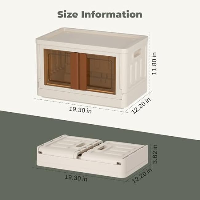 Dollate 8.4 Gal Collapsible Storage Bins with Lid, 3 Pcs Free Installation Foldable Closet Organizers and Storage Bins for Organizing Household Goods