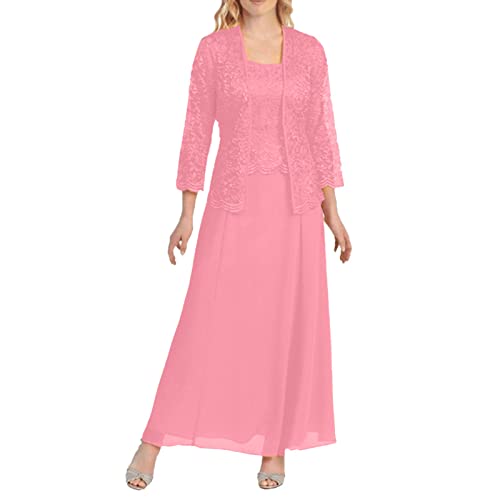 Robe Longue Mousseline Grande Taille 2 Pièces Dentelle