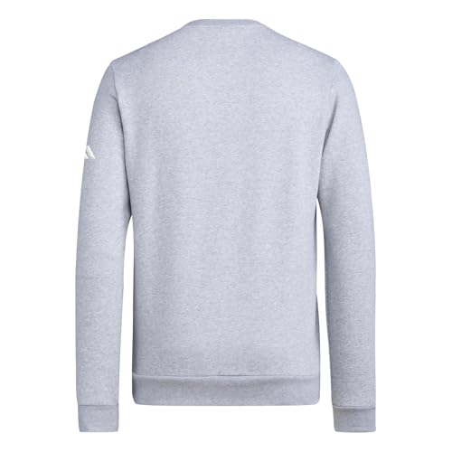 adidas Mens Fleece Crew Neck Sweatshirt Casual - Grey - Size S2