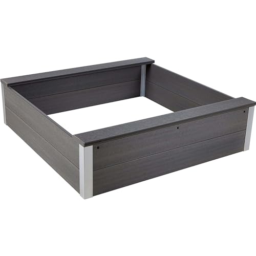 dobar® Sandkasten aus witterungsbeständigem WPC - Sandkiste zum Spielen für den Garten - 115 x 115 x 30 cm -...