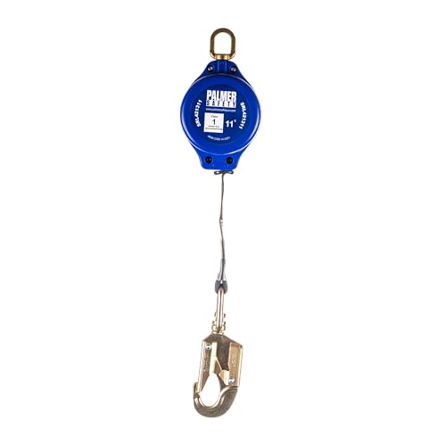 Image of Palmer Safety SRD 11 FT. Self Retracting Lifeline I Lightweight SRL with Web Small Steel Snap Hook I OSHA ANSI Industrial Roofing Tool Personal Fall Arrest Protection Safety Yoyo