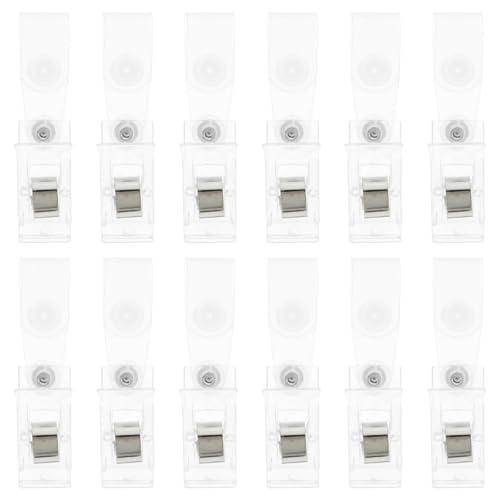 Artibetter Lot de 20 Clips pour Cartes D'identification en Plastique et Fer, Pince à Carte à Double Trou, Facile à Utiliser et Portable pour Badges de Travail