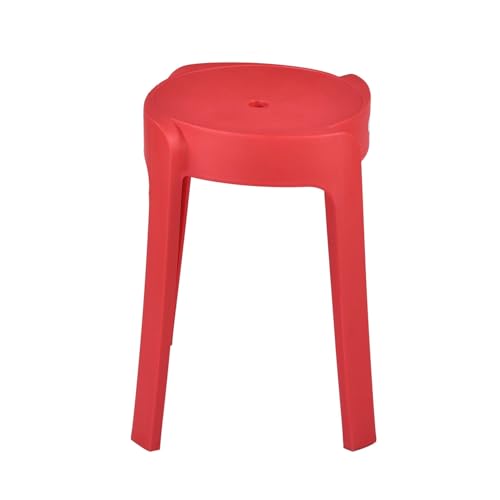 Image of Nilkamal Twist Sturdy and Durable Plastic Seating Stool | for Living Room, Bedroom, Bathroom, Kitchen, Office | Bright Red