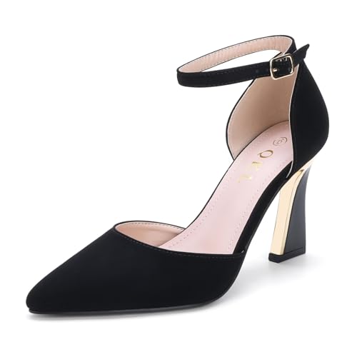 QKL Women's Closed Toe Pointed Heels Pumps