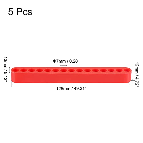 Uxcell 15 Holes Screwdriver Bit Holder 7Mm Dia Plastic Hex Shank Storage Case Red 5 Pcs #TOP1