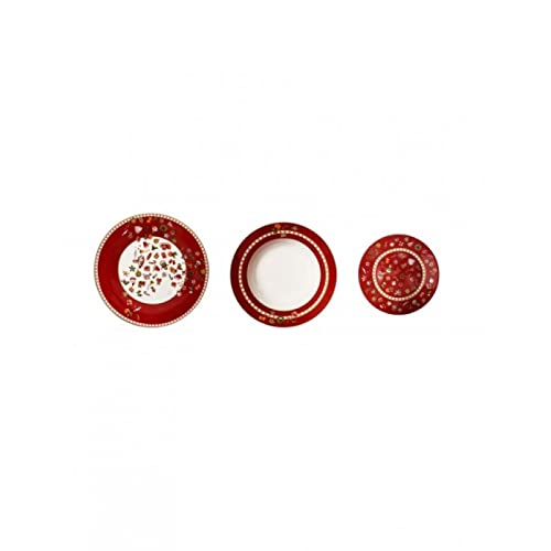 BRANDANI – “CHICCHI E BALOCCHI” Servizio Piatti 18 Pezzi *Rosso Porcellana*