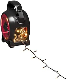 Konstsmide Micro LED Cable Reel Christmas Fairy Lights/Outdoor or Indoor (IP44) Plug in / 200 Warm White Diodes/Black Cable String Lights
