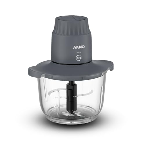 Processador de Alimentos Arno Choppeo CH01, 500W, Recipiente de Vidro 2L, 2 Velocidades, 4...