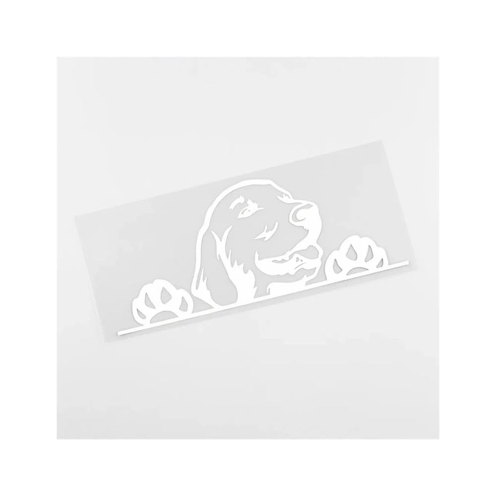 Creative Golden Retriever Dog Peeking Rear Window Stickers On Motorcycle Car Accessories Products(White,15CM)