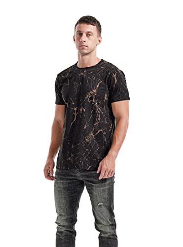 Kliegou Mens Hipster Hiphop Tees - Fashion Print T-Shirts Black M #TOP4