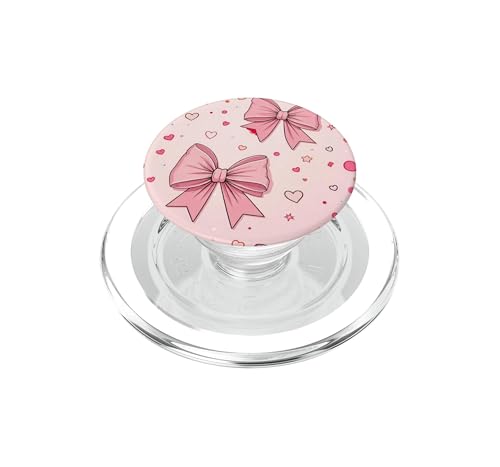 Nœud Rose Doux Coquette Ruban Esthétique PopSockets MagSafe : Support de téléphone magnétique rose